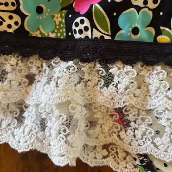 Vintage Betsey Johnson Bikini with Skirted Bottoms, Lace & Bows - Picture 5 of 7